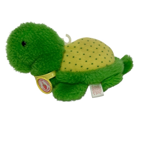 Vintage 1981 Strawberry Shortcake Plush Apple Dumplin Tea Time Turtle w/ Collar - Picture 2 of 10